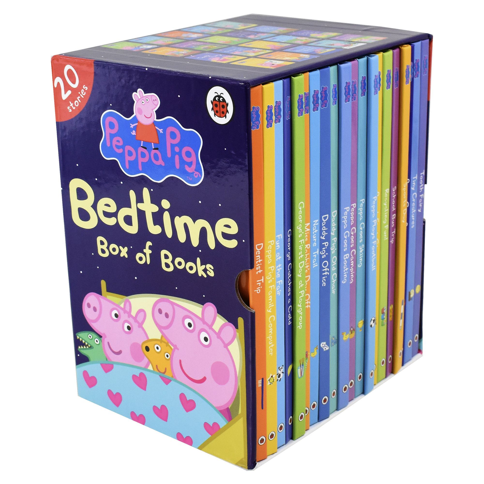 Peppa Pig Bedtime Stories 20 Books Children Collection Hardback Box Set By Ladybird - St Stephens Books