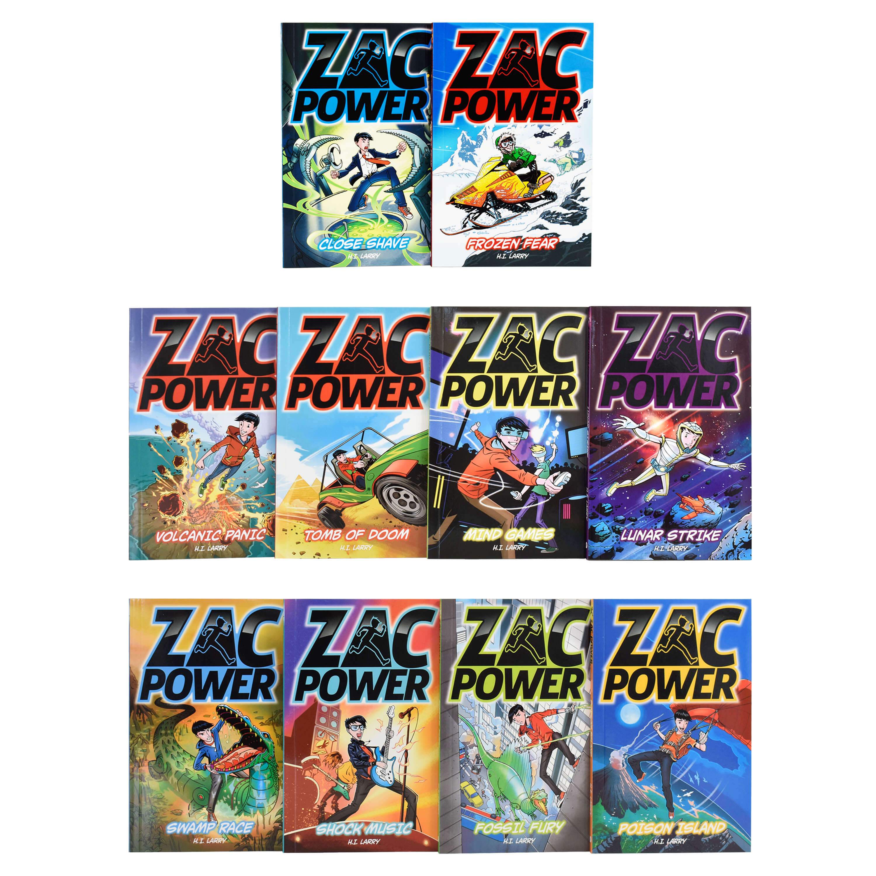 Age 7-9 - ZAC Power Zac's Top Ten 10 Books Box By H.I.Larry – Ages 7-9 – Paperback