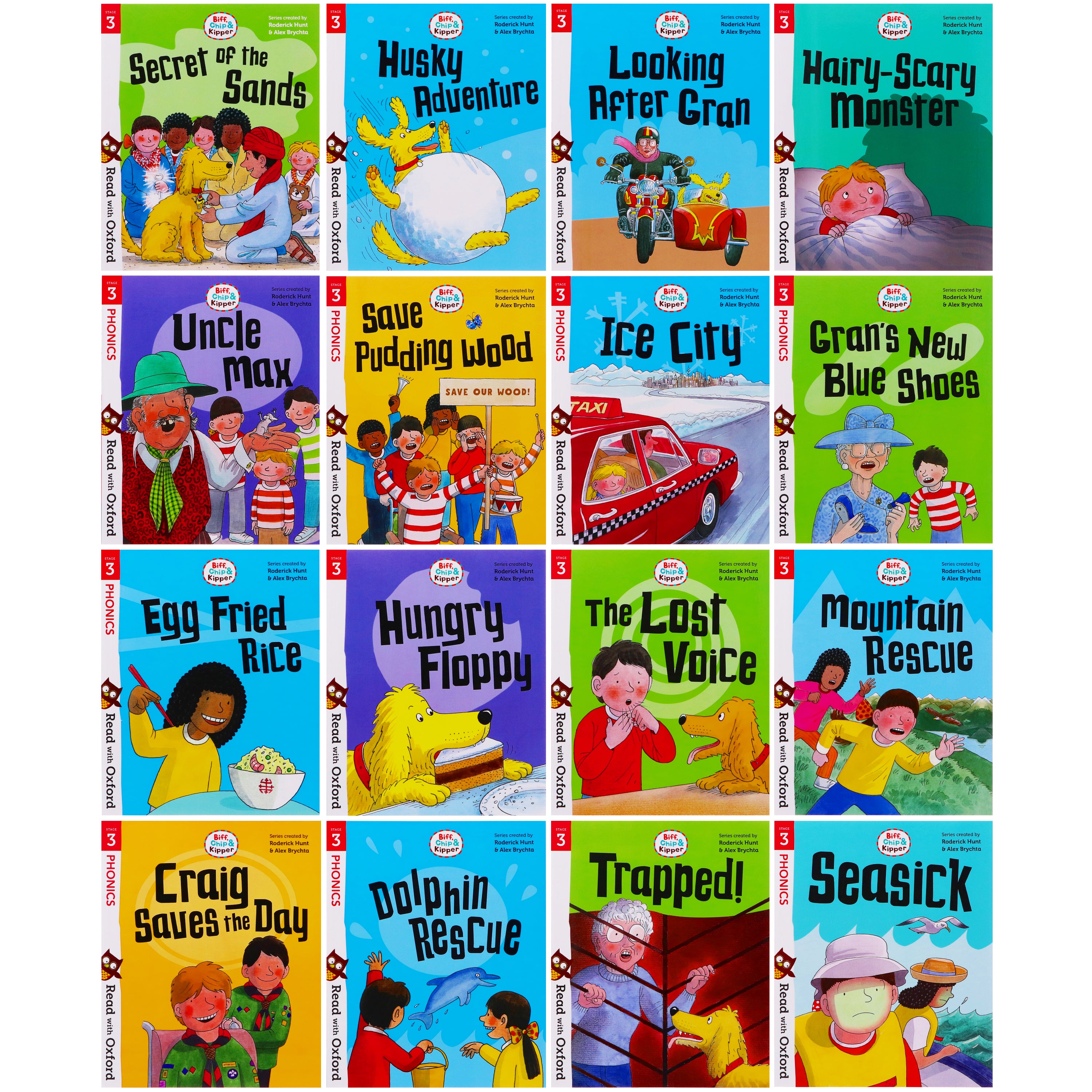 Biff, Chip and Kipper Stage 3 Read with Oxford Phonics for Age 5+ - 16 Books Collection Set