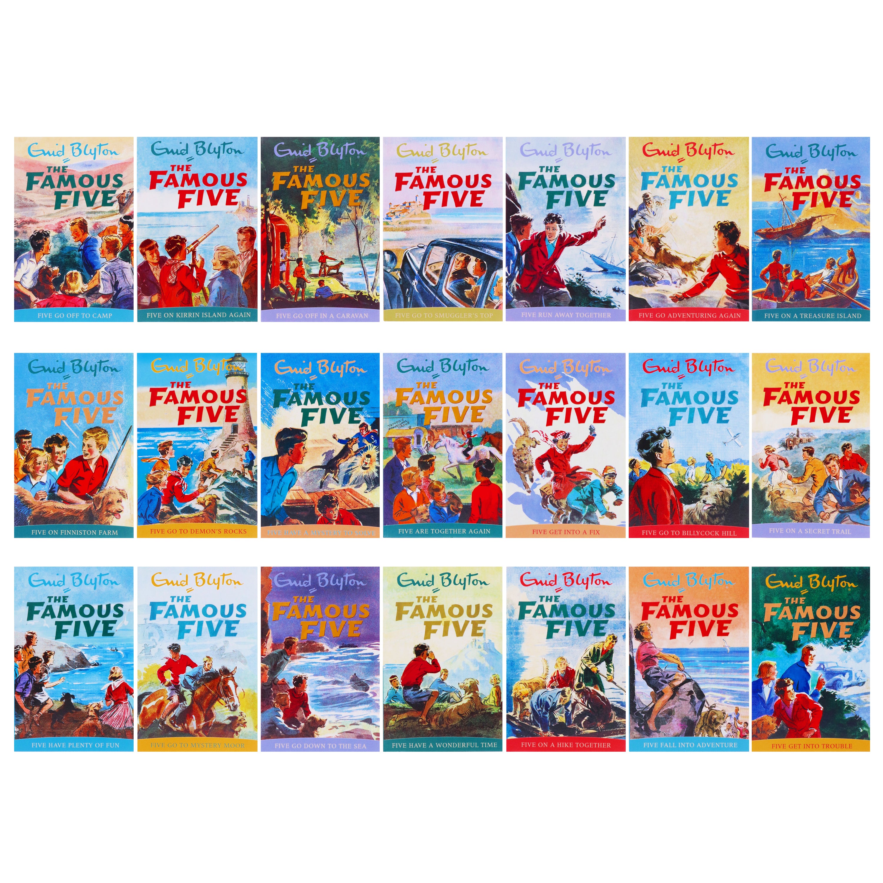 Famous Five 21 Books Box Set by Enid Blyton - Ages 9-14 - Paperback