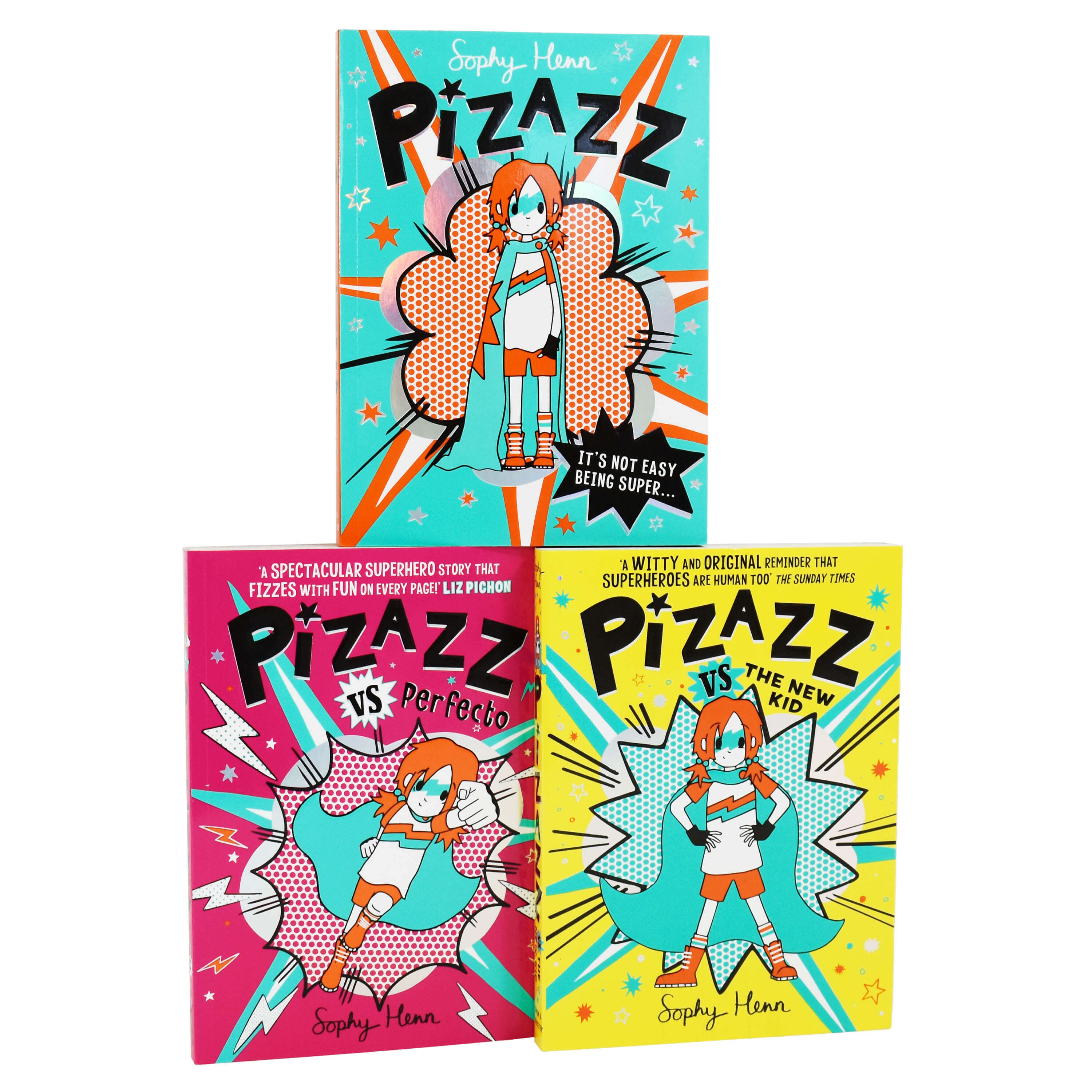Pizazz 3 Books Set (Perfecto, The New Kid, It's Not Easy Being Super) by Sophy Henn - Ages 7-9 - Paperback