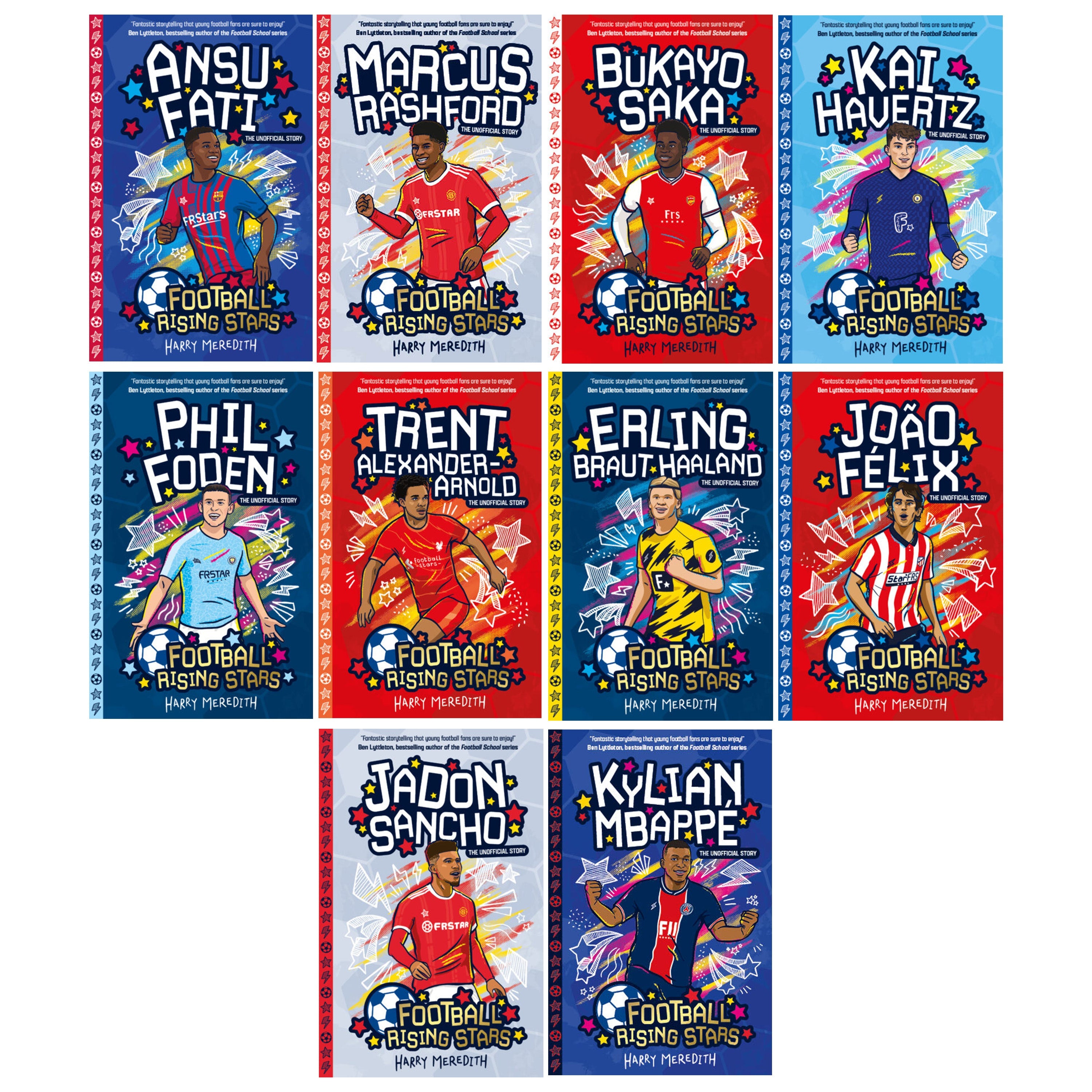 Football Rising Stars 10 Books Box Set By Harry Meredith - Ages 7-9 - Paperback