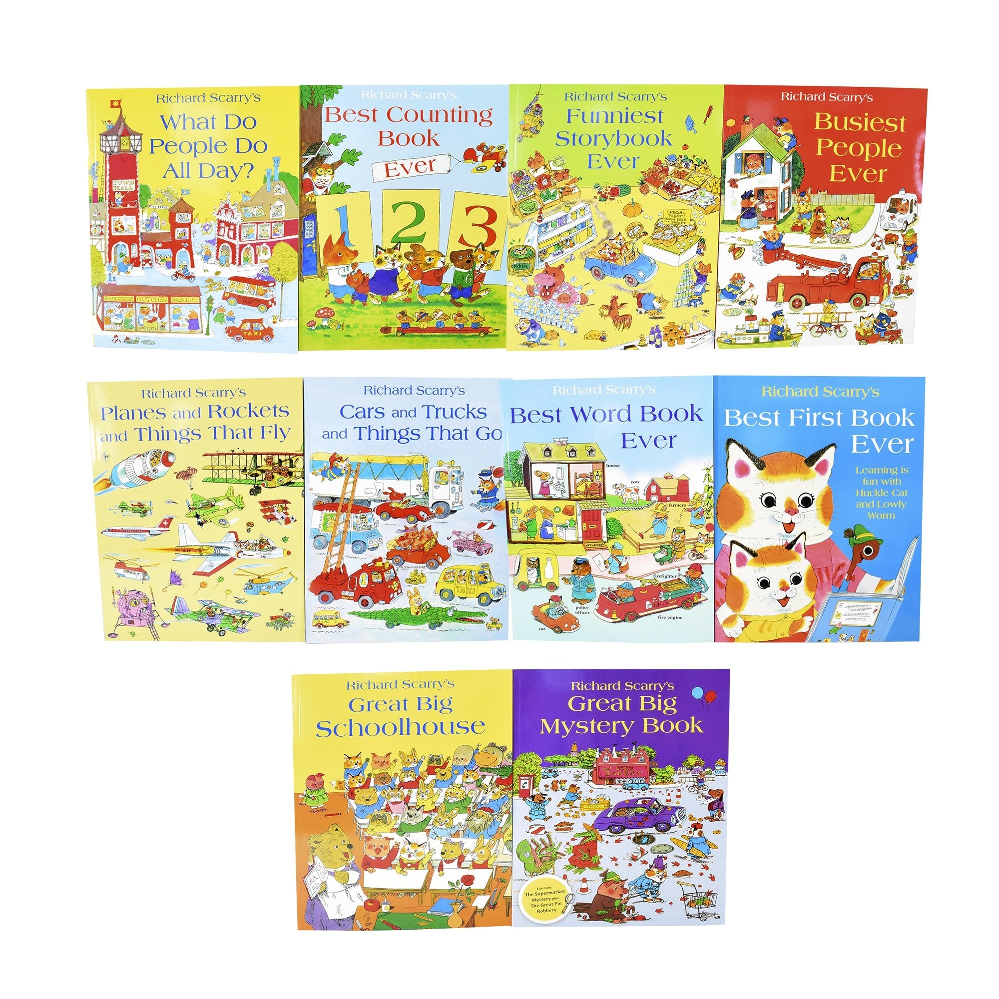 Richard Scarry's Collection 10 Books Set Best First Book Ever - Ages 0-5 - Paperback