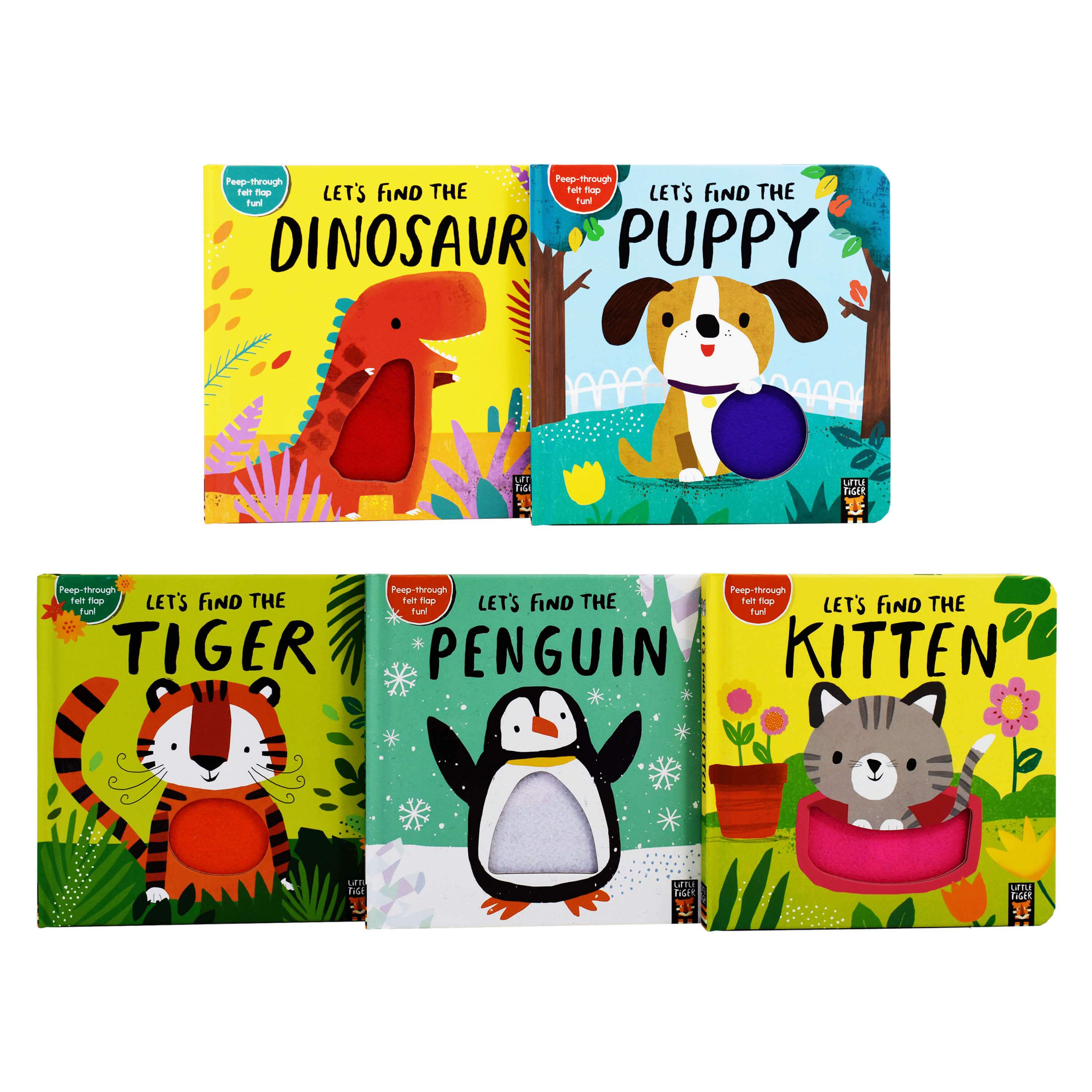 Age 0-5 - Lets Find The Animals 5 Books Box Set - Ages 0-5 - Board Books - Little Tigers