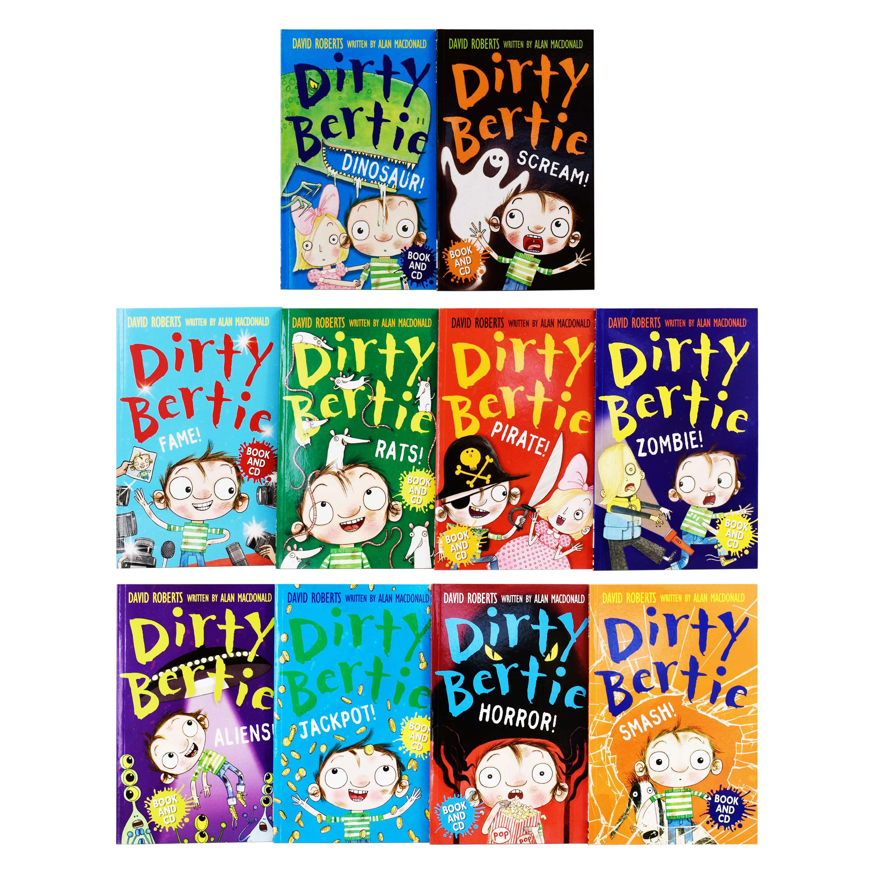 Age 9-14 - Dirty Bertie Collection 10 Book And CD Set By David Roberts & Alan McDonald - Ages 9-14 - Paperback