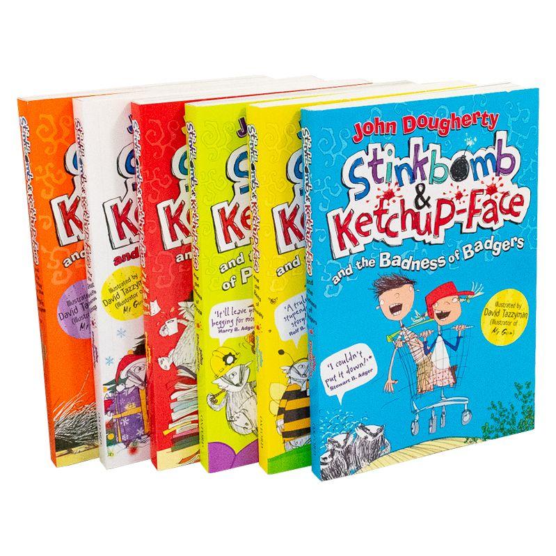 Stinkbomb & Ketchup-Face Series 6 Books Collection Box Set By John Dougherty NEW - St Stephens Books